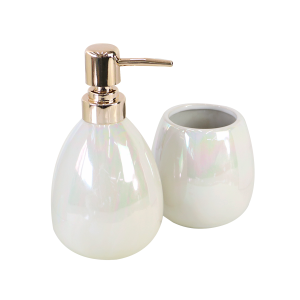 JOGO DE BANHEIRO DE CERÂMICA BRANCO FURTACOR 02 PEÇAS 350ML - 98663-B