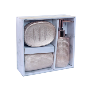 JOGO DE BANHEIRO DE CERÂMICA COM 3 PEÇAS 300ML- SXTE5190-GR