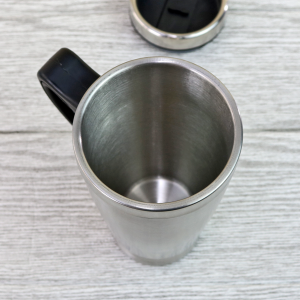 CANECA COPO DE INOX ISOTERMICO 450ML COM TAMPA  E TRAVA - YF7214