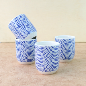 CONJUNTO DE 04 CANECAS ORIENTAL PARA CHÁ DE PORCELANA 150ML - CN0001-B