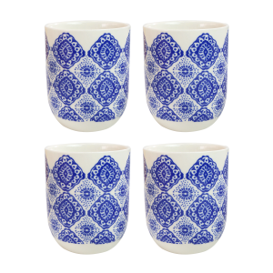 CONJUNTO DE 04 CANECAS ORIENTAL PARA CHÁ DE PORCELANA 150ML - CN0001-D