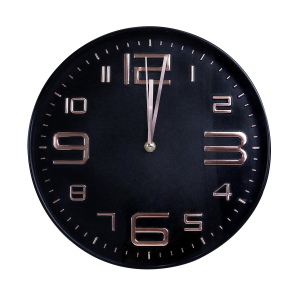 RELÓGIO DE PAREDE DE PLASTICO COM BORDA PRETA - 2946-PT