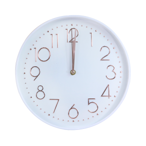 RELOGIO DE PAREDE DE PLÁSTICO 30CM COM BORDA BRANCA - 2573A-BR