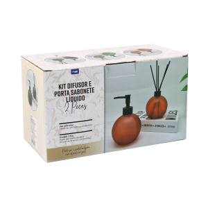 KIT FRASCO DIFUSOR E PORTA SABONETE LÍQUIDO 400 ML  2 PEÇAS - 96153-MR
