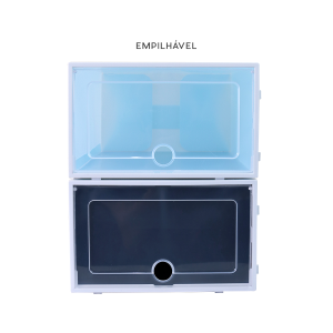 CAIXA ORGANIZADORA PARA CALÇADOS DE PLÁSTICO E COM TAMPA 33X23X14CM - CX0321-PT