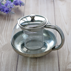 BULE DE CHÁ DE VIDRO BOROSSILICATO E INFUSOR INOX 800ML - CA11083