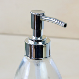 PORTA SABONETE LIQUIDO OU PORTA ALCOOL GEL DE VIDRO TRANSPARENTE 400ML - CT0407-F