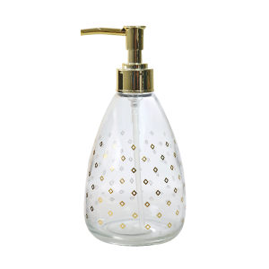 PORTA SABONETE LIQUIDO OU PORTA ALCOOL GEL DE VIDRO TRANSPARENTE 400ML - CT0407-G