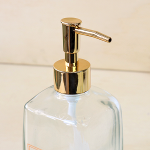 PORTA SABONETE LIQUIDO OU PORTA ALCOOL GEL DE VIDRO TRANSPARENTE 500ML - CT0408L-GR