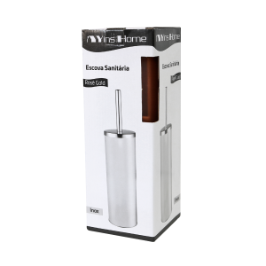 ESCOVA SANITÁRIA EM INOX GOLD ROSE FOSCO 9X38CM - CT2115