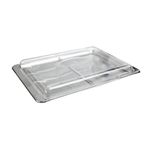 PORTA FRIOS DE INOX COM TAMPA TRANSPARENTE 18,5X26CM- 1110