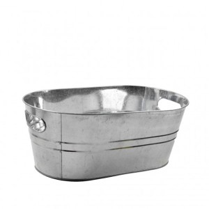 BALDE DE METAL GALVANIZADO RETANGULAR PARA CERVEJA 7,6L - CA12215