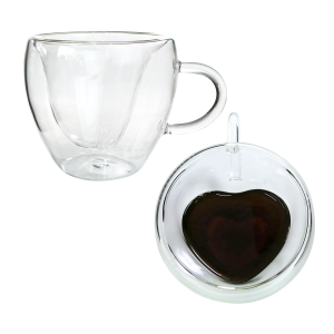 JOGO DE XÍCARA PAREDE DUPLA VIDRO BOROSSILICATO 2 PEÇAS 230ML CADA - 3560