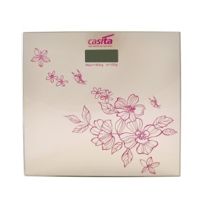 BALANÇA DIGITAL VIDRO TEMPERADO PARA BANHEIRO QUADRADA 180 KG ESTAMPA FLORAL-CA05021-BG