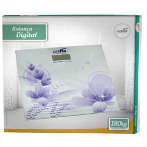 BALANÇA DIGITAL VIDRO TEMPERADO PARA BANHEIRO QUADRADA 180 KG ESTAMPA FLORAL-CA05021-BG