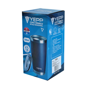 COPO TÉRMICO DE AÇO INOXIDÁVEL COM TAMPA 500ML  - YT2287-PT