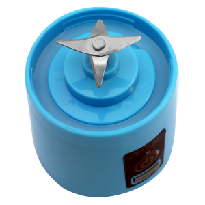 MINI LIQUIDIFICADOR DE PLÁSTICO COM 4 LÂMINAS E CARREGADOR USB 380ML - CA09569-AZ