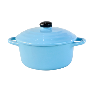 MINI PANELA DE CERÂMICA REDONDA COM TAMPA 16,5X11,5X9CM - 210553-AZ