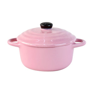 MINI PANELA DE CERÂMICA REDONDA COM TAMPA 16,5X11,5X9CM - 210553-RS