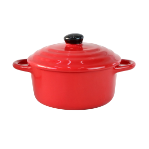 MINI PANELA DE CERÂMICA REDONDA COM TAMPA 16,5X11,5X9CM - 210553-VM