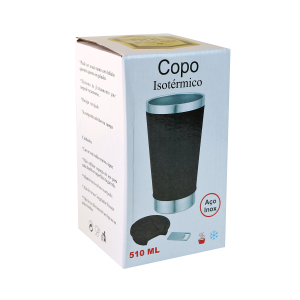COPO TERMICO DE AÇO INOX COM TAMPA E ABRIDOR 500ML - GDR0339-PT