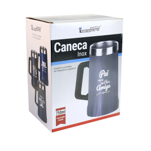 CANECA TÉRMICA DE INOX 750ML COM FRASE EU AMO MEU PAI - HG85052-A