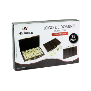 JOGO DE DOMINÓ DE PLÁSTICO NA MALETA 28 PÇS - 3782