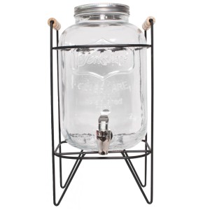 SUQUEIRA DE VIDRO COM SUPORTE ARAMADO COM CAPACIDADE DE 8 LITROS -VDS50012