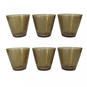 JOGO DE COPO DE VIDRO COM 06 PEÇAS COLOR DUBLIN 250ML -VDA03013-MR