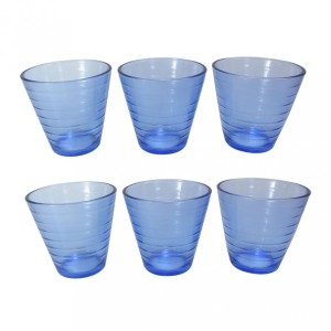 JOGO DE COPO DE VIDRO COM 06 PEÇAS COLOR DUBLIN 250ML -VDA03013-AZ