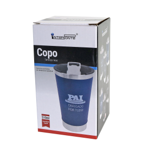 COPO TÉRMICO DE INOX COM TAMPA E ABRIDOR COM FRASE SUPER PAI - HG85053-D