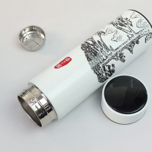 GARRAFA ISOTERMICA AÇO COM INFUSOR E VISOR TOUCH EM LED ESTAMPADA 400ML - GDR0749-A