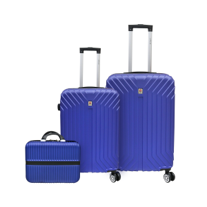 JOGO DE MALA AZUL MARINHO BARCELONA PLUS EM ABS COM 3 PEÇAS - BA332J00123