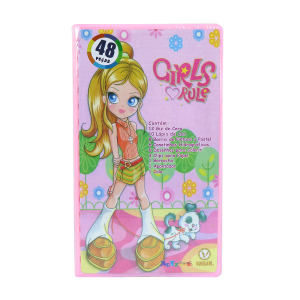 ESTOJO MALETA ESCOLAR COM 48 PEÇAS INMETRO DOG - MT48GIRL-DOG