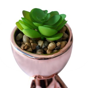 VASO DECORATIVO COM SUCULENTA ARTIFICIAL 6.5X7X11CM - MG5118-GR