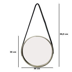 ESPELHO DE PAREDE DE MADEIRA REDONDO 35CM - TRC8055-DOU