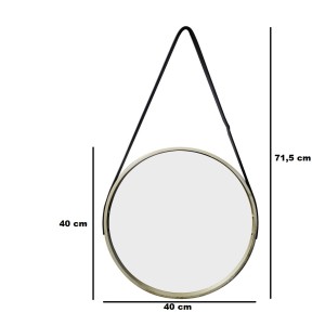 ESPELHO DE PAREDE DE MADEIRA REDONDO 40CM - TRC8056-DOU