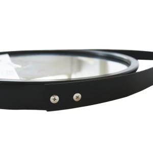 ESPELHO DE PAREDE REDONDO 33CM BORDA PRETA COM ALÇA PRETA - 92832-PT