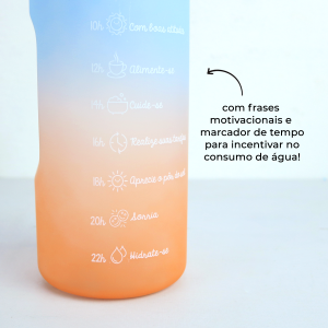 GARRAFA PLÁSTICA MOTIVACIONAL COM CANUDO 2 LITROS - F1901-AZ