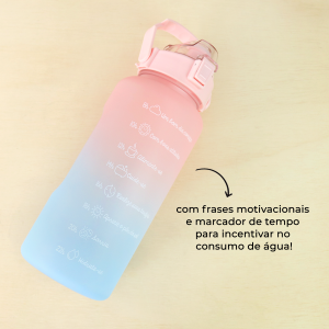 GARRAFA PLÁSTICA MOTIVACIONAL COM CANUDO 2 LITROS - F1901-RS