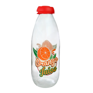 GARRAFA DE VIDRO DECORADA COM TAMPA 1 LITRO - VDA04068-A