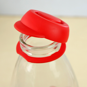 GARRAFA DE VIDRO DECORADA COM TAMPA 1 LITRO - VDA04068-C