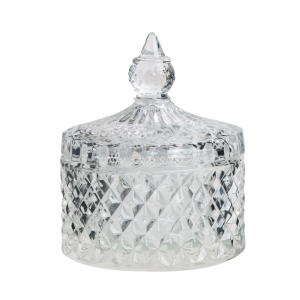 PORTA JOIAS DE VIDRO COM TAMPA 8.5X10.5 CM - CZ19525