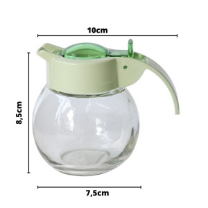 MELEIRA DE VIDRO 180 ML COM TAMPA E ALÇA DE PLASTICO - CHI1977-VD