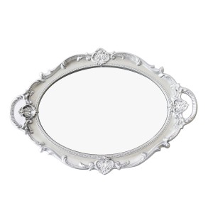 BANDEJA OVAL ESPELHADA DE PLÁSTICO COM ALÇA 25X37CM - HC001S-PTA