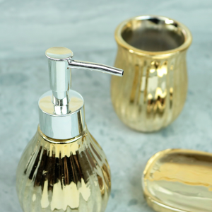 KIT DE BANHEIRO EM CERÂMICA COM 03 PEÇAS EM ESTAMPA - 399-DOU