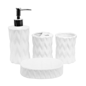 KIT DE BANHEIRO DE CERÂMICA 04 PEÇAS - 335-A