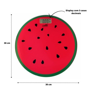 BALANÇA DIGITAL VIDRO TEMPERADO PARA BANHEIRO REDONDA CAPACIDADE 180 KG - CA05026-A