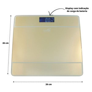 BALANÇA DIGITAL VIDRO TEMPERADO QUADRADA CAPACIDADE 180 KG - CA05027-DOU
