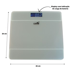 BALANÇA DIGITAL VIDRO TEMPERADO QUADRADA CAPACIDADE 180 KG - CA05027-PTA